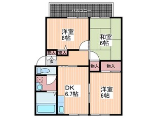 パストラル隅の浜Ｂ棟の物件間取画像